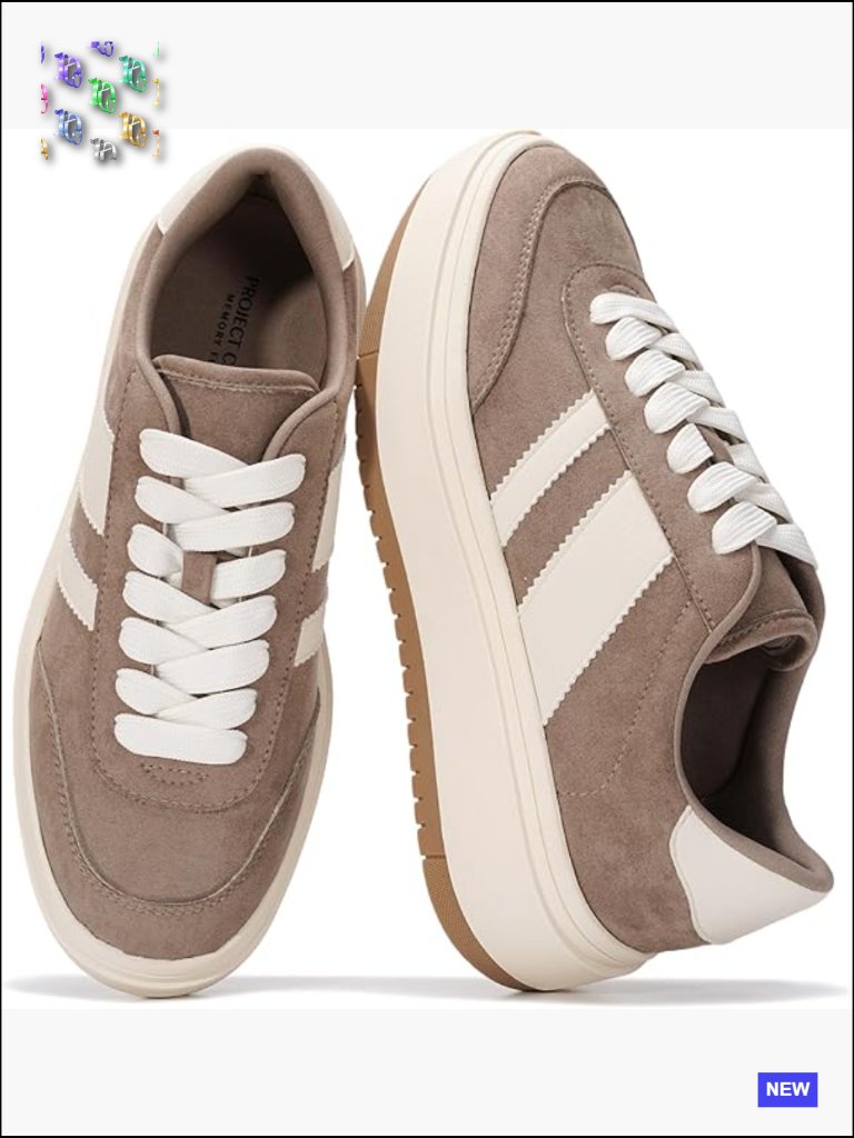 Platform Sneakers Lightweight Memory Foam Insole Non-Slip Fashion Lace Up